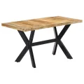 Table de salle à manger 140x70x75 cm Bois manguier massif brut
