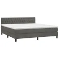 cadre de lit avec matelas LED Gris foncé 160x200 cm