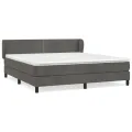 cadre de lit et matelas Gris foncé 160x200cm Velours