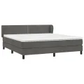 cadre de lit et matelas Gris foncé 160x200cm Velours