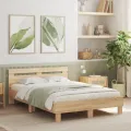 Cadre de lit avec tête de lit et LED chêne sonoma 120x190 cm