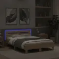 Cadre de lit avec tête de lit et LED chêne sonoma 120x190 cm