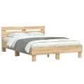 Cadre de lit avec tête de lit et LED chêne sonoma 120x190 cm