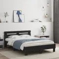 Cadre de lit avec tête de lit et LED noir 120x190 cm