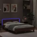 Cadre de lit avec tête de lit et LED chêne marron 120x190 cm