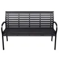 Banc de jardin Noir 116 cm Acier et WPC