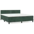 cadre de lit et matelas Vert foncé 160x200cm Velours