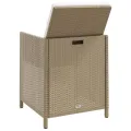 Chaises à manger de jardin avec coussins 4 pcs beige poly rotin