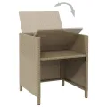 Chaises à manger de jardin avec coussins 4 pcs beige poly rotin