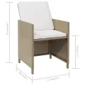 Chaises à manger de jardin avec coussins 4 pcs beige poly rotin