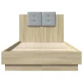 Cadre de lit tête de lit chêne sonoma 90x190 cm bois ingénierie