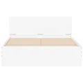 Cadre de lit avec tête de lit et LED blanc 135x190 cm