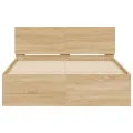 Cadre de lit avec tête de lit et LED chêne sonoma 135x190 cm