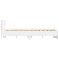 Cadre de lit avec tête de lit et LED blanc 135x190 cm