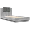 Cadre de lit tête de lit sonoma gris 90x190 cm bois ingénierie
