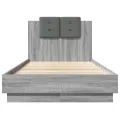 Cadre de lit tête de lit sonoma gris 90x190 cm bois ingénierie