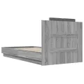 Cadre de lit tête de lit sonoma gris 90x190 cm bois ingénierie