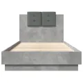Cadre de lit tête de lit gris béton 75x190 cm bois ingénierie