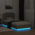 Cadre de lit tête de lit et lumières LED chêne sonoma 90x190 cm