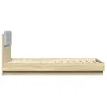 Cadre de lit tête de lit et lumières LED chêne sonoma 75x190 cm