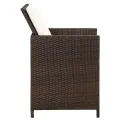 Chaises à manger de jardin avec coussins 4 pcs marron rotin
