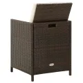 Chaises à manger de jardin avec coussins 4 pcs marron rotin