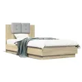 Cadre de lit avec tête de lit chêne sonoma 75x190 cm