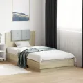 Cadre de lit avec tête de lit chêne sonoma 75x190 cm