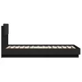 Cadre de lit avec tête de lit et lumières LED noir 75x190 cm