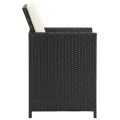 Chaises à manger de jardin avec coussins 4 pcs noir poly rotin