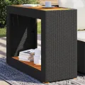 Table d'appoint de jardin dessus en bois noir 100x40x75 cm