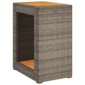 Table d'appoint de jardin dessus en bois gris 60x40x75 cm