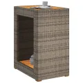 Table d'appoint de jardin dessus en bois gris 60x40x75 cm