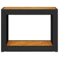 Table d'appoint de jardin dessus en bois noir 100x40x75 cm
