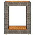 Table d'appoint de jardin dessus en bois gris 60x40x75 cm