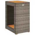Table d'appoint de jardin dessus en bois gris 60x40x75 cm