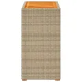 Table d'appoint de jardin dessus en bois beige 60x40x75 cm