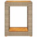 Table d'appoint de jardin dessus en bois beige 60x40x75 cm