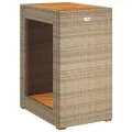 Table d'appoint de jardin dessus en bois beige 60x40x75 cm