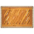 Table d'appoint de jardin dessus en bois beige 60x40x75 cm