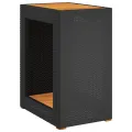 Table d'appoint de jardin dessus en bois noir 60x40x75 cm