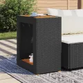 Table d'appoint de jardin dessus en bois noir 60x40x75 cm
