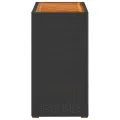 Table d'appoint de jardin dessus en bois noir 60x40x75 cm