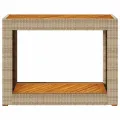 Table d'appoint de jardin dessus en bois beige 100x40x75 cm