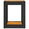 Table d'appoint de jardin dessus en bois noir 60x40x75 cm