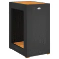 Table d'appoint de jardin dessus en bois noir 60x40x75 cm