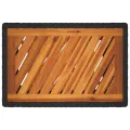 Table d'appoint de jardin dessus en bois noir 60x40x75 cm