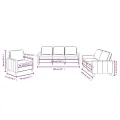 Ensemble de canapés 3 pcs avec coussins Gris foncé Tissu