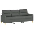 Ensemble de canapés 2 pcs coussins gris foncé tissu