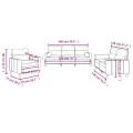 Ensemble de canapés 3 pcs coussins gris foncé tissu